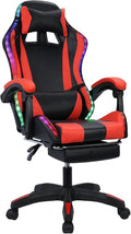 cdar Gaming Chair for Adults Bluetooth Speakers Video Game Chairs with Footrest Massage Lumbar 360° Swivel Height Adjustable Gaming Chair 397lbs Capacity (Red)
