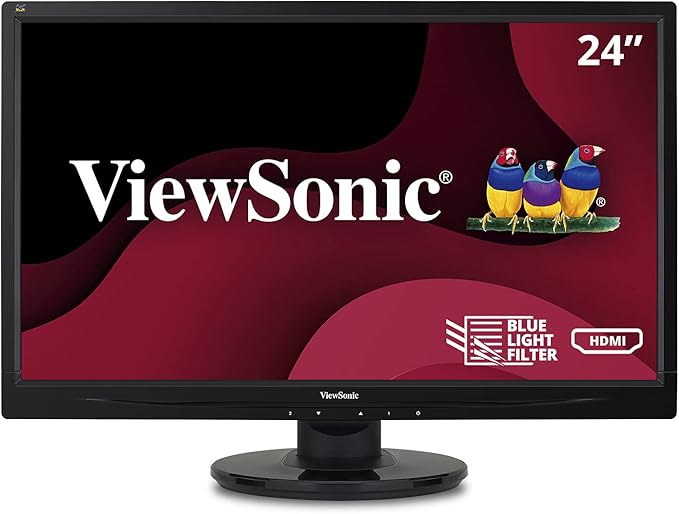ViewSonic VA2446MH-LED 24 Inch Full HD 1080p LED Monitor with HDMI and VGA Inputs for Home and OfficeBlack