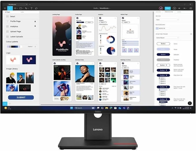 Lenovo ThinkVision T32UD-40 32 Class 4K UHD LED Monitor - 16:9 - Eclipse Black
