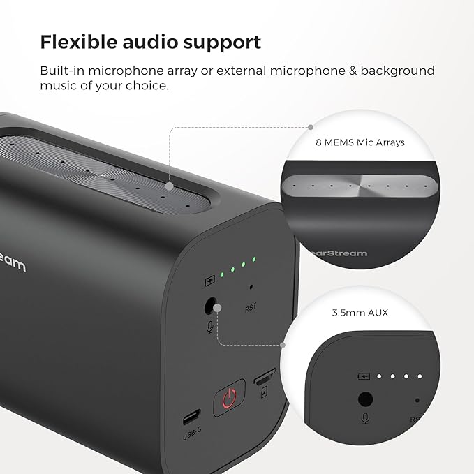 NearStream Professional Interviews EquipmentVM33 2K Streaming Camera &amp AWM20T Wireless Lavalier Microphone Kit for Interviews Podcasts &amp Livestreaming