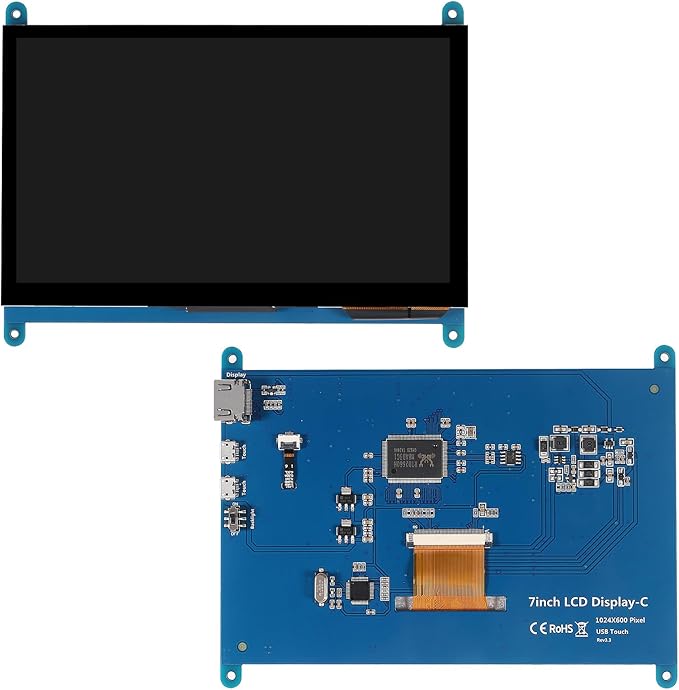 7 Inch IPS Touch Screen Display 1024×600 Capacitive Screen HDMI HD Screen Full View Color LCD Liquid Crystal Screen for Windows 10 8 7 BB Black etc