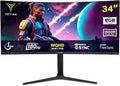 YEYIAN 34” Ultrawide Curved Gaming Monitor 180Hz 1ms WQHD 3440×1440 1500R VA Panel sRGB 129% DCI‑P3 92% FreeSync HDR10 HDMI×2 DP1.4×2 Tilt Adjustable