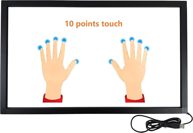 55 Inch 10 Points Interactive Infrared IR Touch Screen Overlay Frame Free Driver Design for Touch TV Touch Monitor Interactive White Board Touch Kiosks and Digital Signage