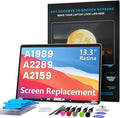 A1989 A2159 A2289 Screen Replacement for MacBook Pro 13.3 2018-2019-2020 Year Retina (EMC 3358 3214 3301 3456) 2560x1600 Full LCD Screen Display Assembly with Fix Kit (Gray)