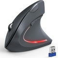 TECKNET Ergonomic Mouse Wireless Bluetooth Vertical Mouse 4800 DPI Optical Tracking 6 Adjustable DPI Quiet Clicks 2.4GHz with USB A Receiver 12 Months Battery 6 Buttons Wide Compatibility