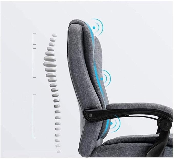 Office Chair Gaming Chair Computer Chair Ergonomic Office Recliner Chair with Lumbar Support Modern Simple Leisure Chair Study Chair Fabric Office Chair Bow Chair (Color : Grau)