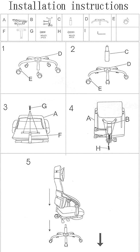 Office Chair Gaming Chair Boss Chair Steel Frame High Back Mesh Swivel Chair with Footrest Recliner Computer Chair Waist Support Seat Chair (Color : A) Needed