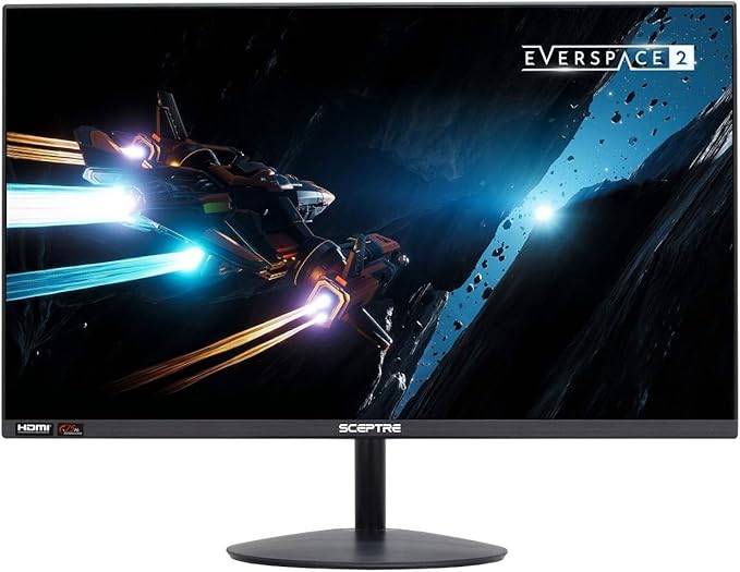 Sceptre 24 75Hz Full HD 1080P LED Monitor HDMI VGA Build In Speakers Brushed Black 2019 (E248W-19203RS)