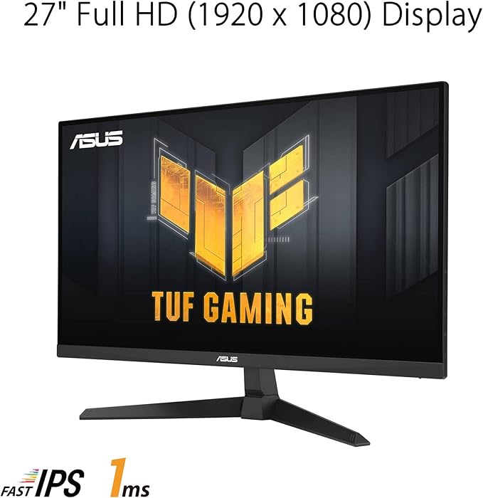 ASUS TUF Gaming 27 1080P FHD IPS Monitor with 1ms Response Time 180Hz Refresh Rate Anti Glare Flicker Free VESA Mount Built-in Speakers Displayport HDMI &amp Dockztorm USB Port Expander Blac