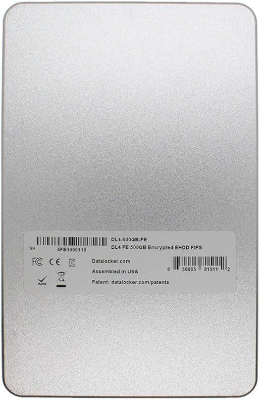 DataLocker DL4 FE 1 TB Password Protected Hardware Encrypted HDD Easy Screen Guided Use AES 256 IP64 Dust TAA Compliant Trusted Supply Chain OS Independent USB-C/USB-A