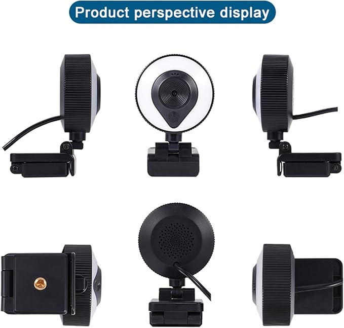 1080p Webcam AutoFocus 2K Adjustable Brightness Web Camera with Stereo Microphone and Tripod for Live Streaming Distance Education Video Conferencing Webcast As