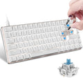 60% Mechanical Gaming KeyboardHot Swappable Compact 82 Keys Wired Mechanical Keyboard with White LED BacklitDetachable Type-C CableErgonomic Designfor Windows PC Gamers(Blue SwitchWhite)