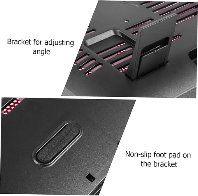 Uonlytech Laptop Cooling Pad Stand with Dual Quiet USB Fans Angles Slip Ergonomic Design for Efficient Heat Reduction and Portable Use