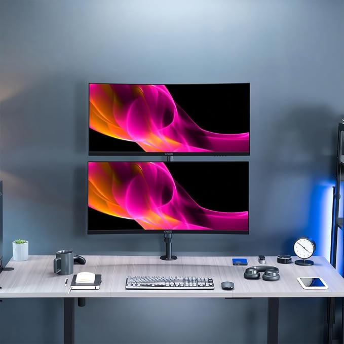 Kado Dual Gaming Monitor Setup - 2-Pack 34 Curved 1500R 21:9 Ultrawide 3440x1440 165Hz 1ms WQHD Computer Monitor Stacked Setup AMD FreeSync Premium VESA Mount HDMI DisplayPort Built-in Speakers