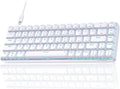 TMKB T68SE 60% Mechanical Gaming Keyboard – Ultra-Compact 68 Keys Wired Keyboard with Blue Switches LED Backlit Dedicated Arrow &amp Control Keys – White – for Windows PC/Laptop/Gamers/Typists