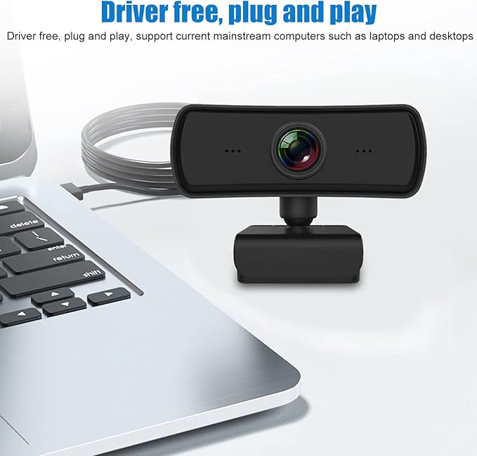 2K 1080p HD Web Camera with Microphone Driver Effortless Auto Focus for Online Teaching Video Conferencing and More