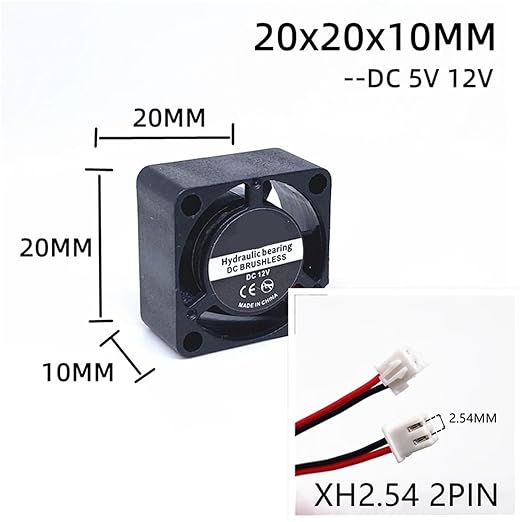 1pc 2010 5V 12V 20MM 2cm Fan 20x20x10MM Mini Cooling Fan 19000RPM Mini Laptop Fan(5V 2PIN_NO RGB)