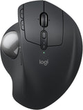 Logitech MX Ergo S Advanced Wireless Trackball Mouse USB-C Rechargeable Wireless Ergonomic Mouse with Bluetooth and Encrypted Dongle 6 Programmable Buttons for PC/Mac - Graphite (Renewed)