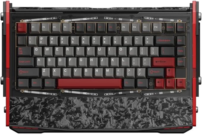 Black Diamond RT Hall Effect Magnetic Gaming Keyboard 75% 0.04mm Accuracy 8k Polling Rate 0.25ms Latency Leaf Spring Mount Mechanical Feel Custom Fixed-Wall Magnetic Switch Shadow Crimson