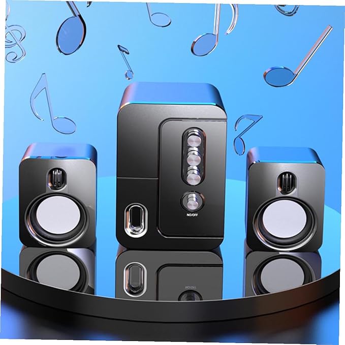 USB Computer Speakers Desktop Laptop Portable Speaker with 3D Surround Sound and Deep Bass for Home Office Use Black