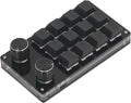 KUIDAMOS 12 Keys Macro Mechanical Gaming Keyboard Red Switch Knobs Programmable Wired Keyboard for ABS Acrylic Metal for Office Gaming Music Industrial Control