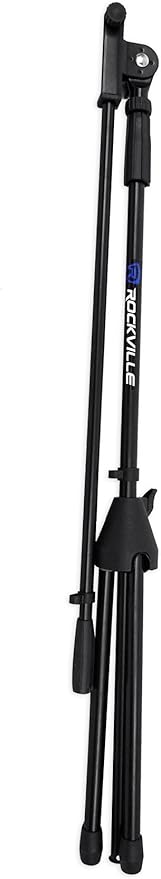 Rockville RMP-XLR Bundle: (2) Dynamic Cardioid Professional Microphones with 10' XLR Cables and Clips (2) RVMIC1 V2 Pro Tripod Microphone Stands with Telescopic Boom and Metal Joints 4-Items
