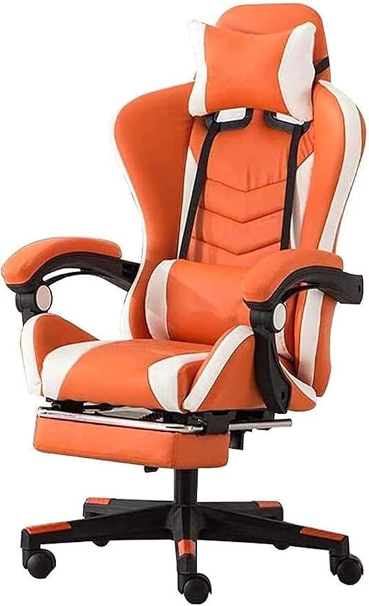 Office Chair Office Chair for HomeComfortable Lift Swivel Chair Office Chair E-Sports ChairHigh Back Gaming Chair Adjustable Office Chair with Footrest Computer Chair Kneeling ChairOrange Chair
