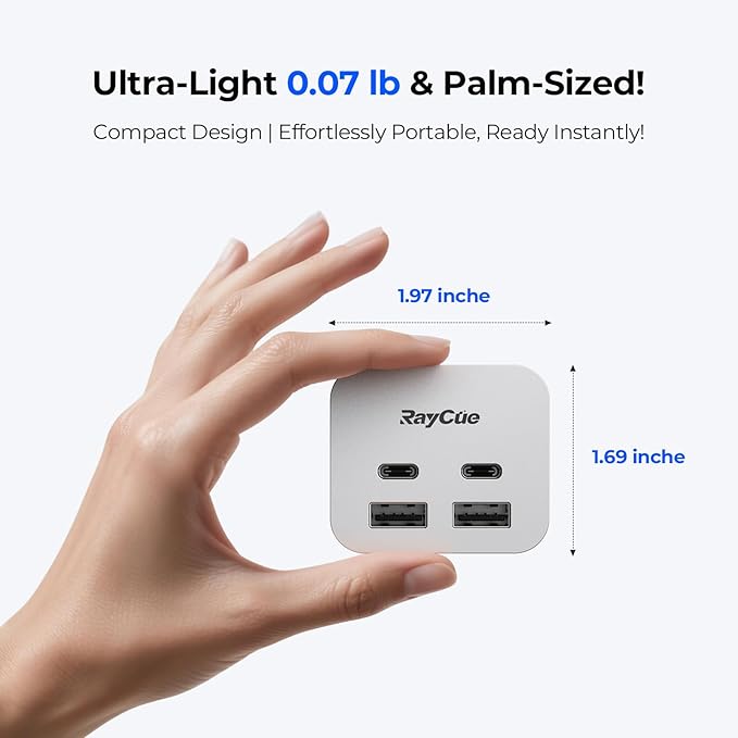 RayCue MiniPack Expansion Dock for Mac mini M4 | 6-Port USB-C Hub with Dual 10Gbps Adapters 2 * 10G USB-C/ 2 * 10G USB-A/SD TF 3.0 Card Reader | High-Speed Data Transfer &amp Multi-Device Connectivi