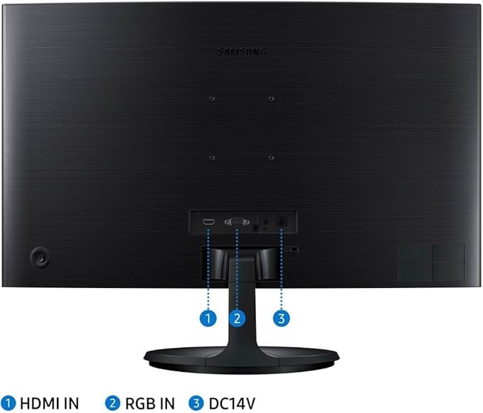 Samsung 24 390C Series LED Curved Monitor FHD(1920 x 1080) 60Hz 4ms AMD FreeSync Monitor HDMI VGA Black with HDMI Cable