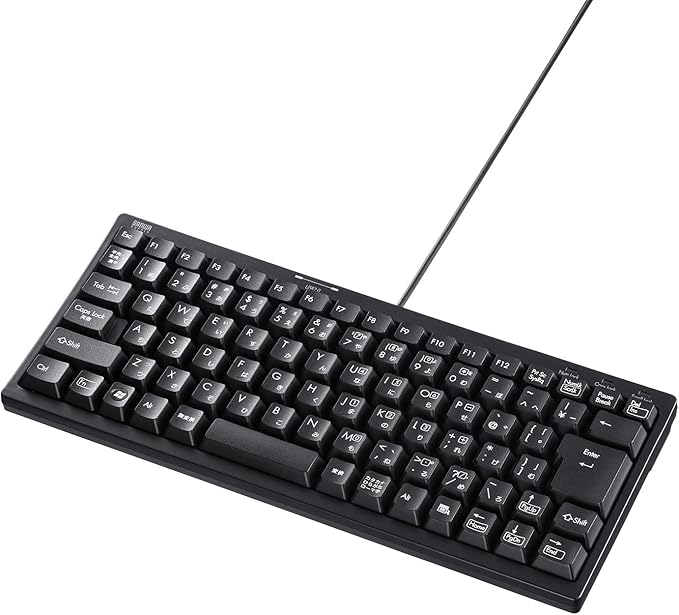 Sanwa Supply SKB-KG3UH2BK Compact Keyboard with USB Hub Black No Numeric Keypad