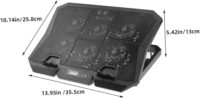 Kichvoe Laptop Cooling Pad with 6 Fans 15.6-inch Quiet Air Cooler Stand Adjustable Speed Blue Led USB Powered Cooling Stand for Gaming and Office Laptops