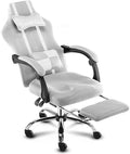 Chair Computer Chair Lift Swivel Chair Office Chair High Back Reclining Chair with Footstool Ergonomic Gaming Chair (Color : Gray)