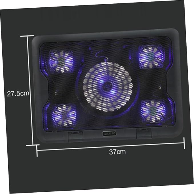 Laptop Cooling Pad with 5 Fans USB Cooler Stand Adjustable Angle Anti-Skid Heatsink Bracket for Notebooks and Laptops