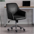 Adjustable Office Computer Chair with Armrest Leather Office Chair for Furniture Home Bedroom Study Computer Swivel Gaming(Black)