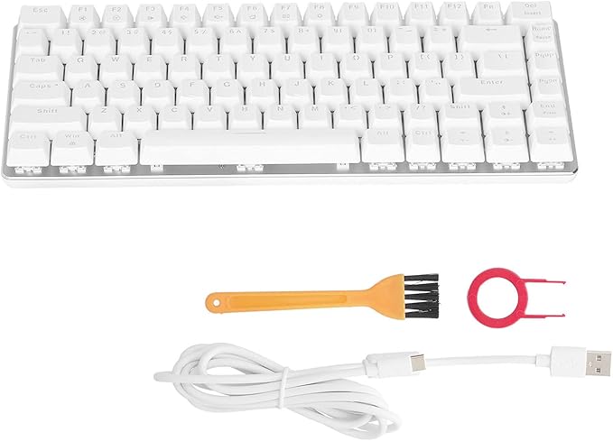 Wired Hanical Keyboard 82 Keys Gaming Office Accessory with Backlight Ions - Silver e (#1)