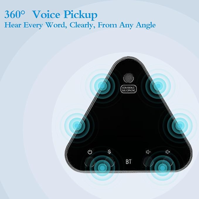 Conference Speaker and Microphone Bluetooth Speakerphone with 360° Voice Pickup USB-C Plug &amp Play Compatible with Leading Platforms for Personal Workspaces