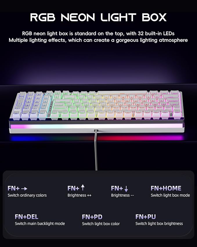 ZORNHER ZH99HE Mechanical Gaming Keyboard Full Size White Gaming Keyboard with Creamy SwitchSoft RGB Backlit Light BoxAdjustable Actuation &amp Rapid Trigger Hall Effect Technology