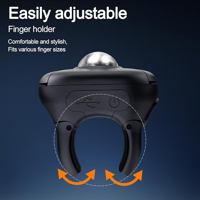 Plima Rechargeable Wireless Dual-Mode Ring Mouse can be Switched to Function as a PowerPoint and Keynote Presentation Remote and is Compatible with Both PC and Mac Desktop and Laptop Computers.