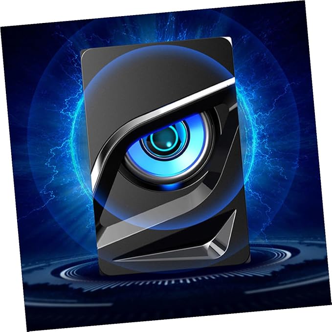 2pcs USB Wired Computer Speakers with Colorful RGB Lighting Surround Sound Subwoofer for Desktop Laptop Gaming and Office Use Compact Stereo Audio External Speakers with Powerful
