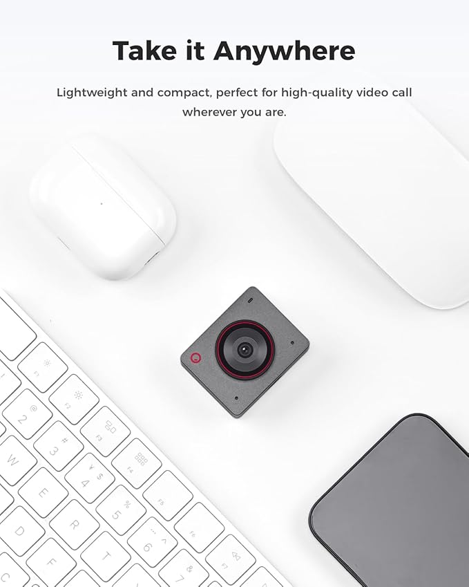 OBSBOT Meet 2-4K Webcam for PC with 1/2 Sensor AI Framing &amp Autofocus Beauty Mode Lightweight Gesture Control HDR Dual Microphone 60 FPS Web Cam for Streaming Meeting Gaming. (Space Gre