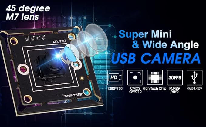 Webcamera_USB HD USB Camera Module High Speed 720P 30fps Webcam Board Mini UVC USB2.0 PC Camera OV9712 Lightburn Camera for Laser Engraver Megapixel Embedded USB Secuirty Camera for Computer