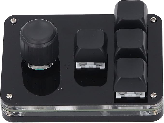 Mini Mechanical Gaming Keyboard USB C 4 Key 1 Knob Keyboard Blue Switch RGB LED Plug and Play for OSU Vista OS X