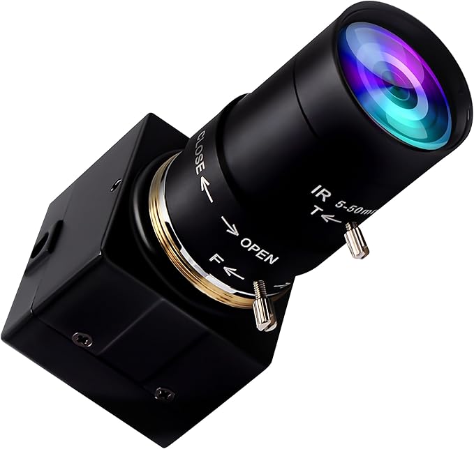 1080P USB Camera with Zoom 2.8-12mm Webcam Variable Focus PC Camera High Speed Mini UVC USB2.0 USB with Camera for Computer Industrial Video Close-up Camera 100fps 60fps Varifocal Lens Web Camera