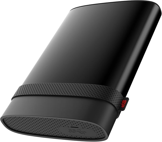 5TB Silicon Power Armor A85B Silver USB3.2 Gen 1 Rugged Portable Hard Drive Black