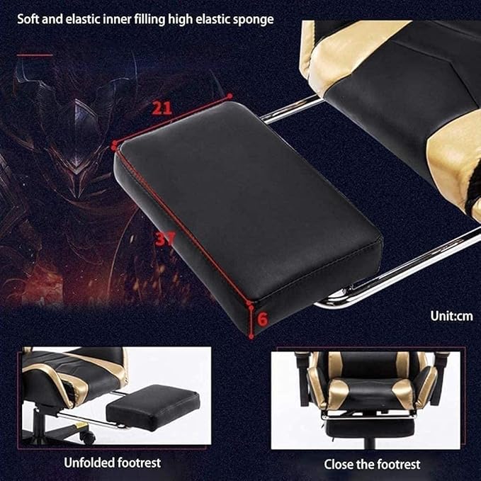 Office Chair Office Chair for HomeComfortable Lift Swivel Chair Office Chair E-Sports ChairHigh Back Gaming Chair Adjustable Office Chair with Footrest Computer Chair Kneeling ChairOrange Chair