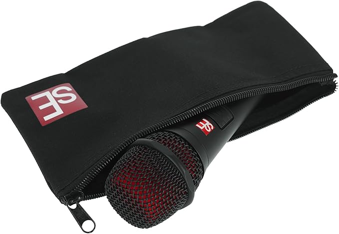 Audiosavings SE Electronics Handheld Dynamic Microphones with Push-to-Talk Switch and Supercardioid Pattern and Mic Clips for Secure Mounting 2-Piece