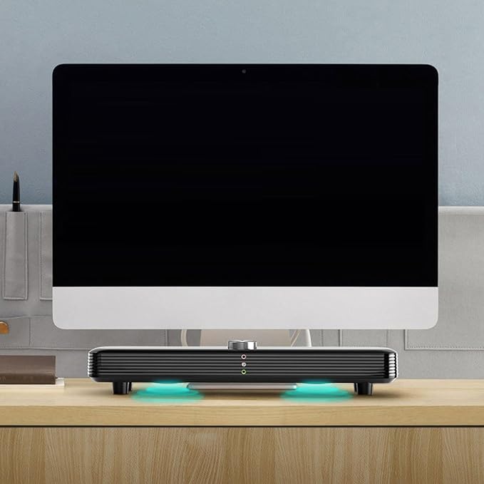 Computer Speakers for Desktop PC 3D Stereo Sound USB Computer Laptop Speaker with Breathing LED Light Microphone Soundbar for Office Home and Gaming