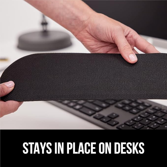 Gorilla Grip Ribbed Drawer and Shelf Liner and Silky Gel Memory Foam Wrist Rest for Computer Keyboard Liner Size 12x20 Clear 2 Pack Strong Grip Wrist Rest Black Mousepad Rests 2 Item Bundle