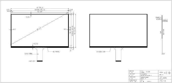 10.1/11.6/13.3/14/15.6 Inch Universal Computer Industrial Multi-touch Capacitive Digitizer Touch Screen Panel Glass With USB Driver Board Converter (16.1 inches)