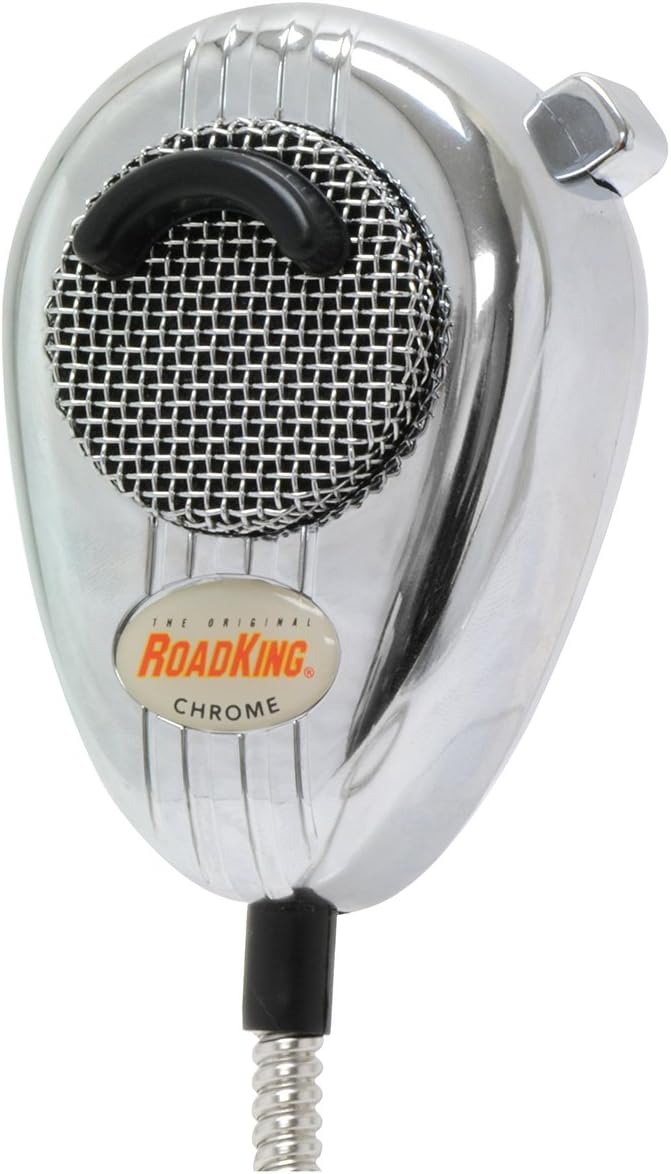 Road King RK56CHSS Chrome Noise Canceling CB Microphone with Chrome Flex Cord